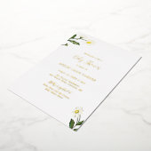 White Daisy Floral Rustic Baby shower Folie Uitnodiging (Gedraaid)