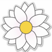 White Daisy Floral Sticker (Voorkant)