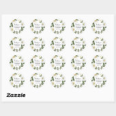 White Daisy Floral Wreath Dank je huwelijk Ronde Sticker (Vel)