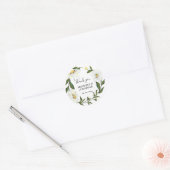 White Daisy Floral Wreath Dank je huwelijk Ronde Sticker (Envelop)