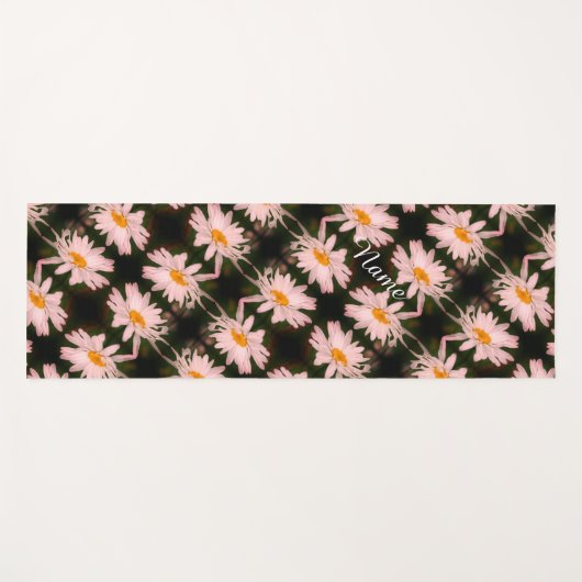 White Daisy Flower Abstract Pattern - Aangepast Yogamat (Voorkant (horizontaal))