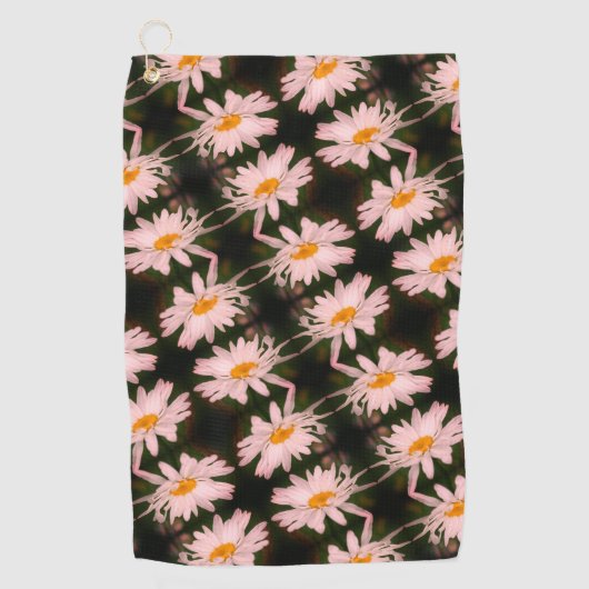 White Daisy Flower Abstract Pattern Golfhanddoek (Voorkant)