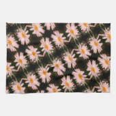 White Daisy Flower Abstract Pattern Theedoek (Horizontaal)