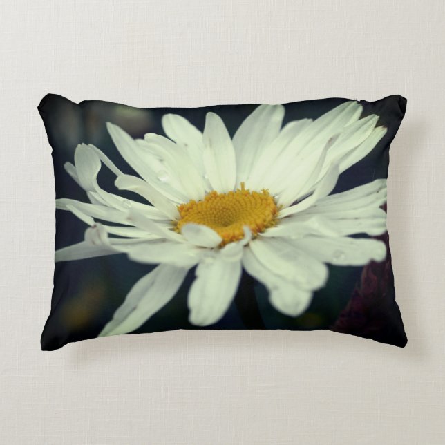 White Daisy Flower Accent Kussen (Voorkant)