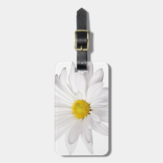 White Daisy Flower Background Gepersonaliseerd Dai Bagagelabel (Voorkant verticaal)