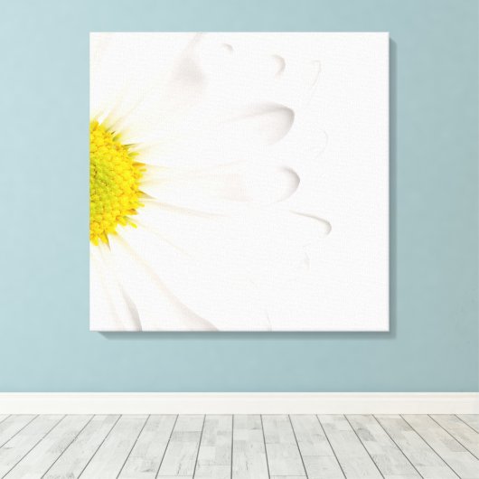 White Daisy Flower Background Gepersonaliseerd Dai Canvas Afdruk (Insitu (Houten vloer))