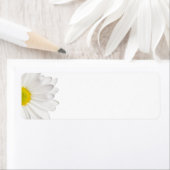 White Daisy Flower Background Gepersonaliseerd Dai Etiket (Insitu)
