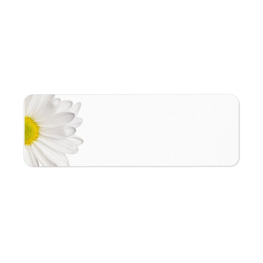 White Daisy Flower Background Gepersonaliseerd Dai Etiket (Voorkant)