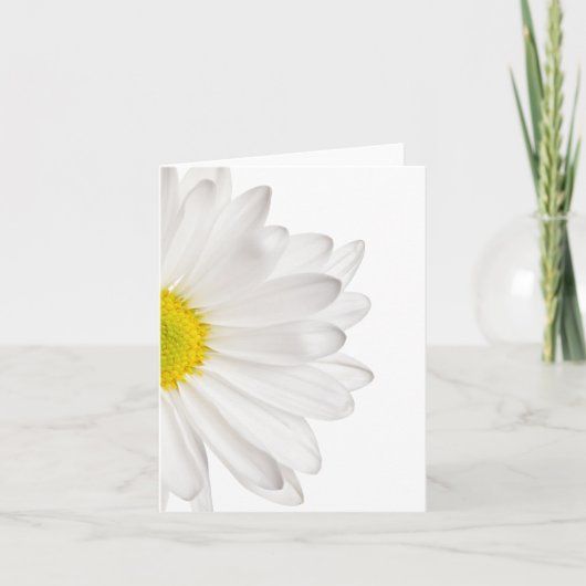 White Daisy Flower Background Gepersonaliseerd Dai Kaart (Voorkant)