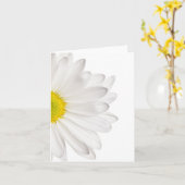 White Daisy Flower Background Gepersonaliseerd Dai Kaart (Gele Bloem)