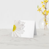 White Daisy Flower Background Gepersonaliseerd Dai Kaart (Gele Bloem)