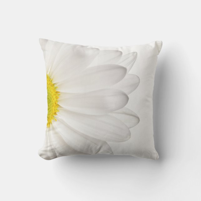 White Daisy Flower Background Gepersonaliseerd Dai Kussen (Voorkant)