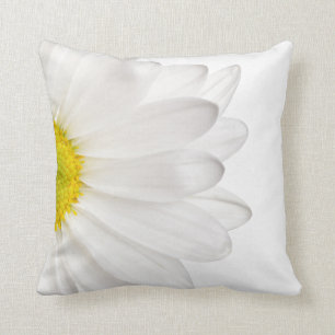 White Daisy Flower Background Gepersonaliseerd Dai Kussen