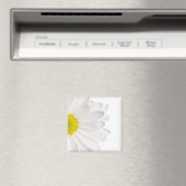White Daisy Flower Background Gepersonaliseerd Dai Magneet (Insitu (Vaatwasser))