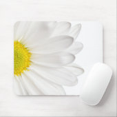 White Daisy Flower Background Gepersonaliseerd Dai Muismat (Met muis)