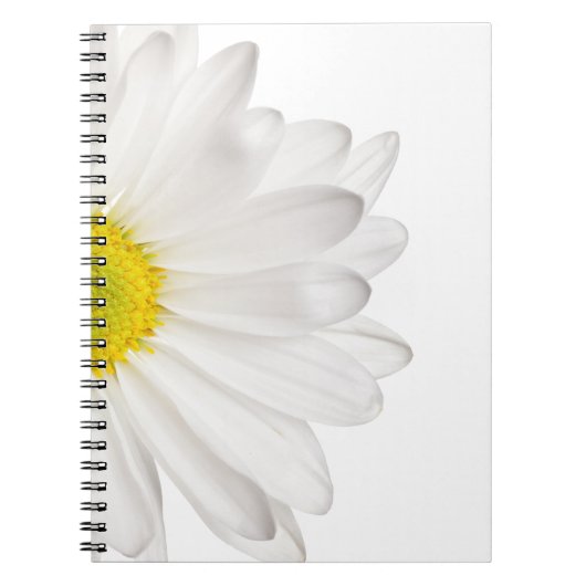 White Daisy Flower Background Gepersonaliseerd Dai Notitieboek (Voorkant)