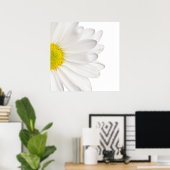 White Daisy Flower Background Gepersonaliseerd Dai Poster (Thuiskantoor)