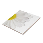 White Daisy Flower Background Gepersonaliseerd Dai Tegeltje (Zijkant)