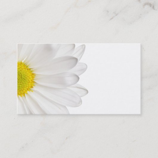 White Daisy Flower Background Gepersonaliseerd Dai Visitekaartje (Voorkant)