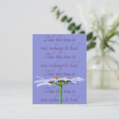 White Daisy Flower Blue Old Mauve Get-Well Kaart (Staand voorkant)