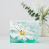 White Daisy Flower Blue Water Pond Aqua Turquoise Briefkaart (Staand voorkant)