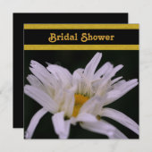 White Daisy Flower Bridal Shower Invitation Kaart (Voorkant / Achterkant)