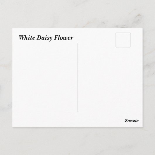 White Daisy Flower Briefkaart (Achterkant)