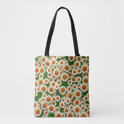 White Daisy Flower Canvas tas (Voorkant)
