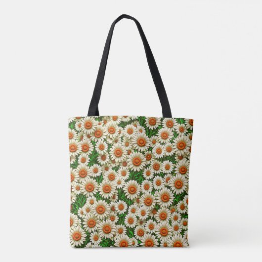 White Daisy Flower Canvas tas (Achterkant)