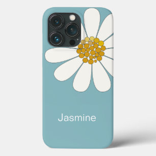 White Daisy Flower Custom Name Case-Mate iPhone Case