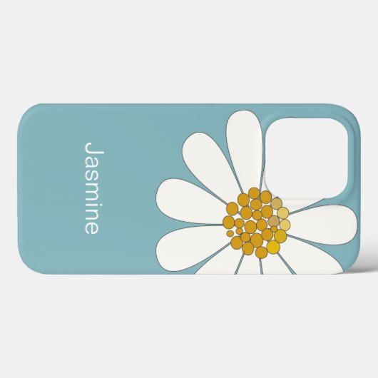 White Daisy Flower Custom Name Case-Mate iPhone Case (Achterkant (horizontaal))