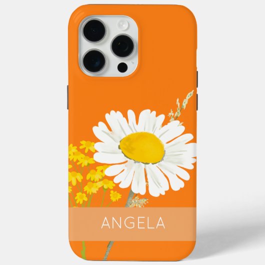 White Daisy Flower Custom Name Case-Mate iPhone Case (Achterkant)