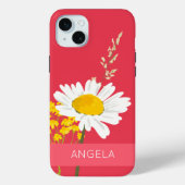 White Daisy Flower Custom Name Case-Mate iPhone Case (Achterkant)