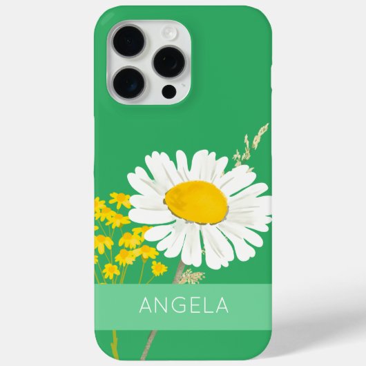 White Daisy Flower Custom Name Case-Mate iPhone Case (Achterkant)