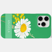 White Daisy Flower Custom Name Case-Mate iPhone Case (Achterkant (horizontaal))