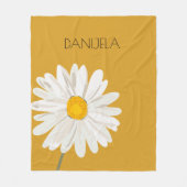 White Daisy Flower Custom Name Fleece Deken (Voorkant)
