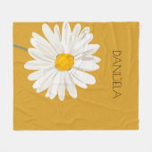 White Daisy Flower Custom Name Fleece Deken (Voorkant (Horizontaal))