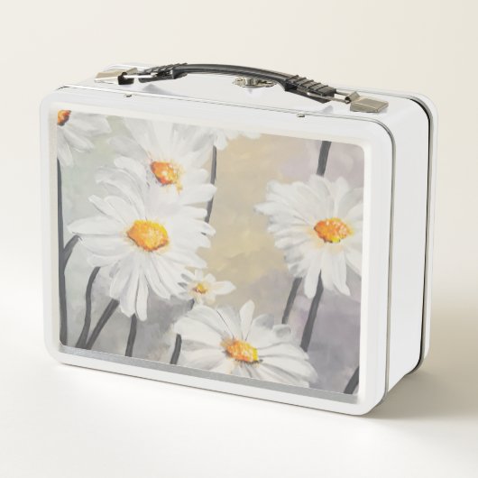 White Daisy & flower Fine Art Lunchbox van JPDenye (Achterkant)
