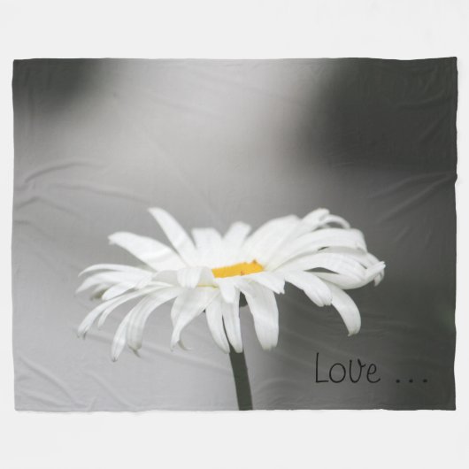 White Daisy Flower Fleece Deken (Voorkant (Horizontaal))