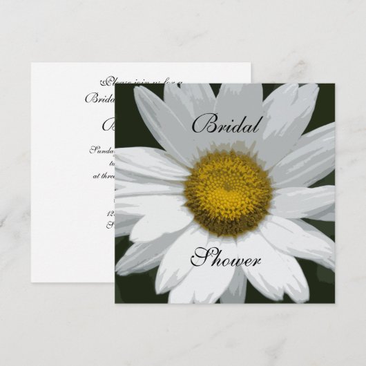 White Daisy Flower Garden Party Vrijgezellenfeest Kaart (Voorkant / Achterkant)