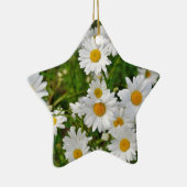 White Daisy Flower Keramisch Ornament (Rechts)