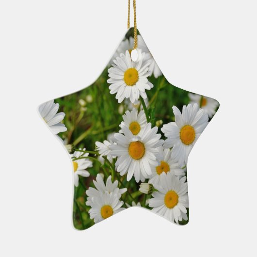 White Daisy Flower Keramisch Ornament (Rechts)