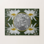 White Daisy Flower Lijst Voeg je eigen foto toe Legpuzzel (Horizontaal)