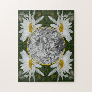 White Daisy Flower Lijst Voeg je eigen foto toe Legpuzzel