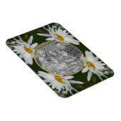 White Daisy Flower Lijst Voeg je eigen foto toe Magneet (Rechterzijde)