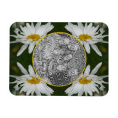 White Daisy Flower Lijst Voeg je eigen foto toe Magneet (Horizontaal)