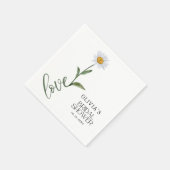 White Daisy Flower Love Elegant Vrijgezellenfeest Servet (Hoek)