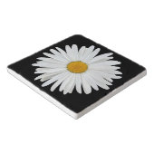 White Daisy Flower on Black Floral Trivet (Hoek)