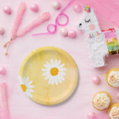 White Daisy flower patroon Papieren Bordje (Feest)