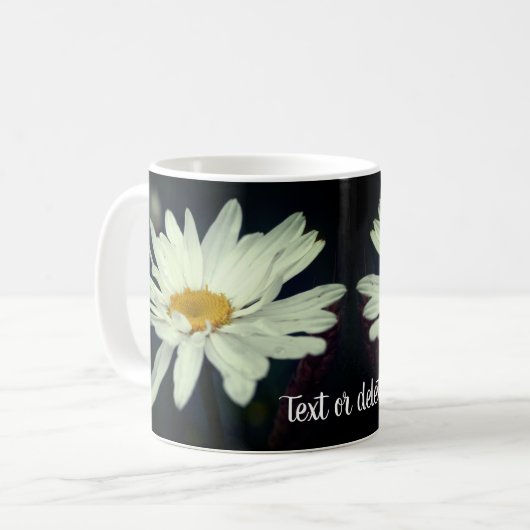 White Daisy Flower Personalized Koffiemok (Voorkant links)